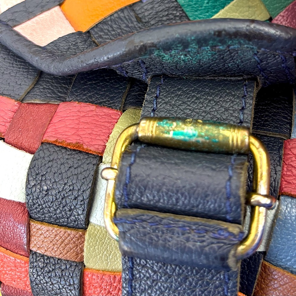 VINTAGE PIERO GUIDI Multicolor Woven Leather Purse Shoulder Bag - Picture 13 of 13